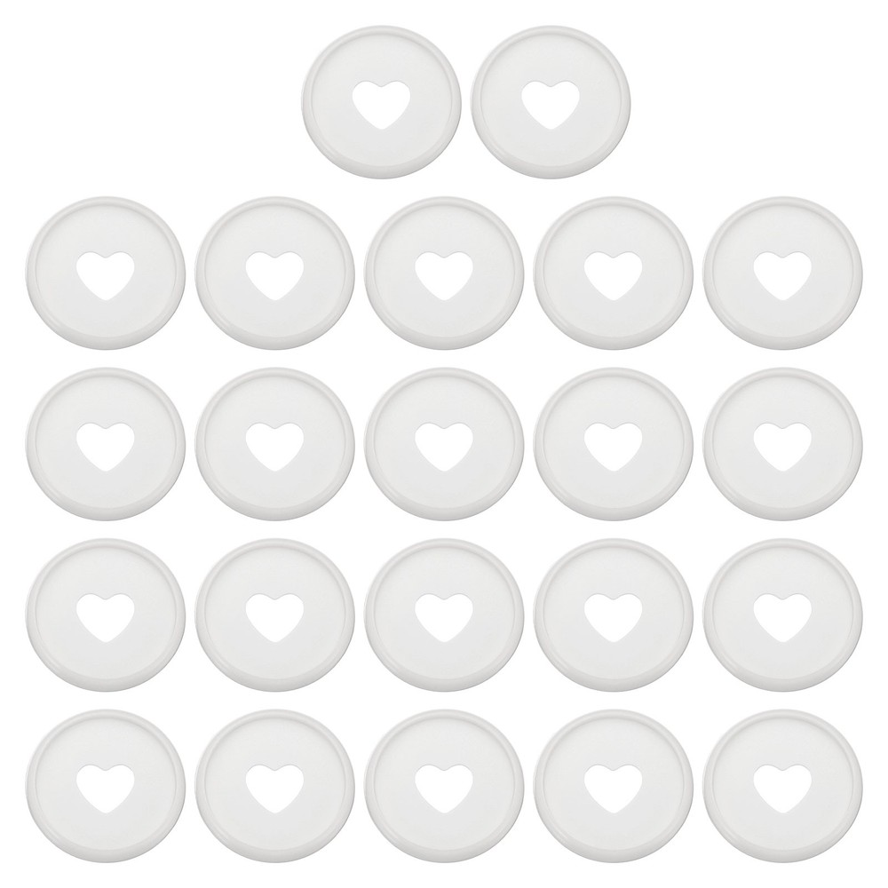28mm Book Binding Discs 22pcs Discbound Expansion Discs Heart, White