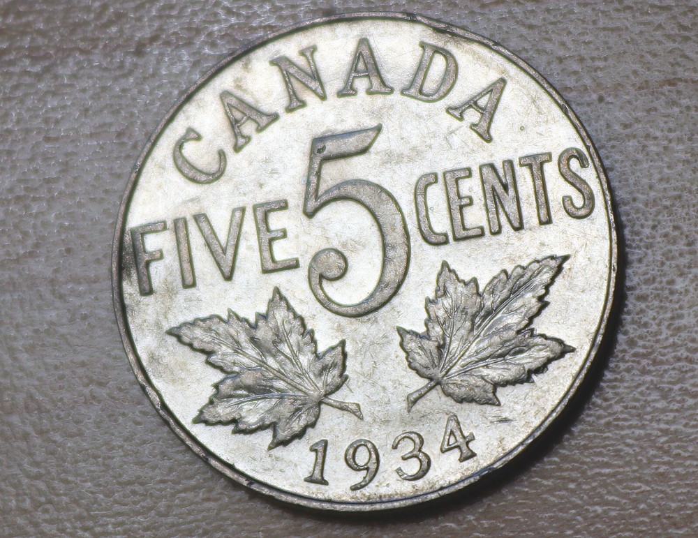 1934 Canada 5 Cents