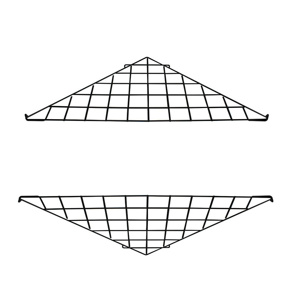 2 Pc - Black Corner Triangle Wire Grid Shelf Slat Grid Panel  24 x 24 x 32