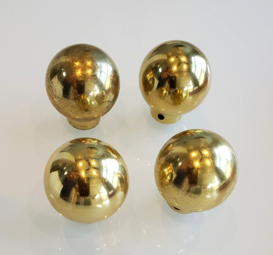 Heavy Brass pull knobs, 1.5" diameter for cabinets, latches & decor finials