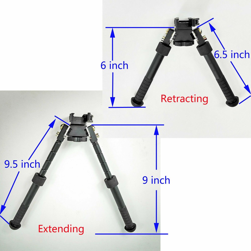 6.5-9'' inch Bipod Adjustable Pivoting Mount Tilting with Quick Release Adapter