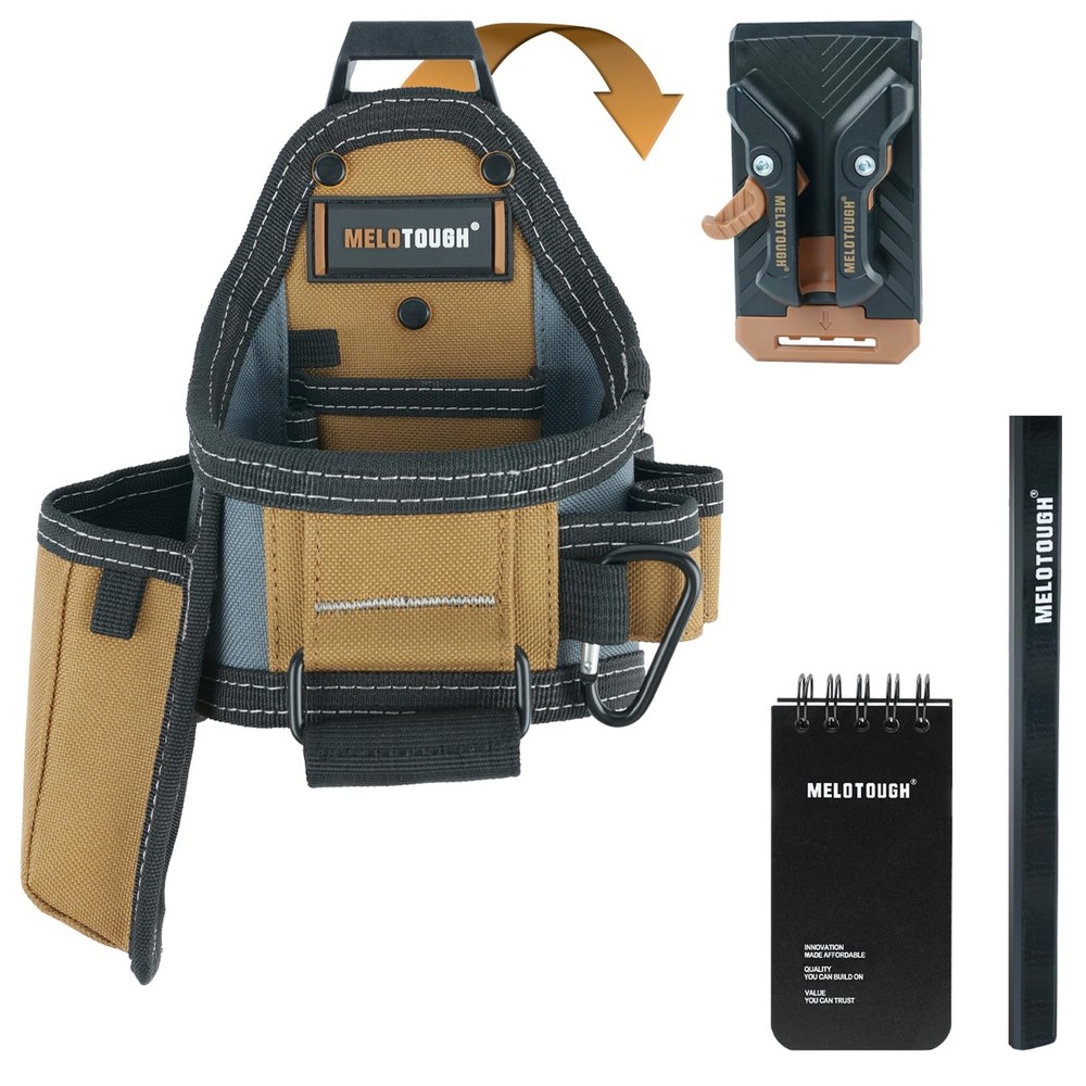 7Pocket Technician Pouch Small Tool Belt Clip Larger Pockets Loop Holder