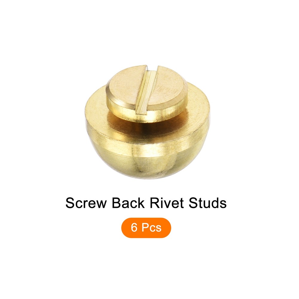 Screw Back Stud Spike (12x7mm) 6pcs, Round Head Stud Rivets