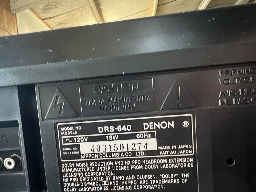 Denon DRS-640 Single Cassette Deck TESTED WORKING