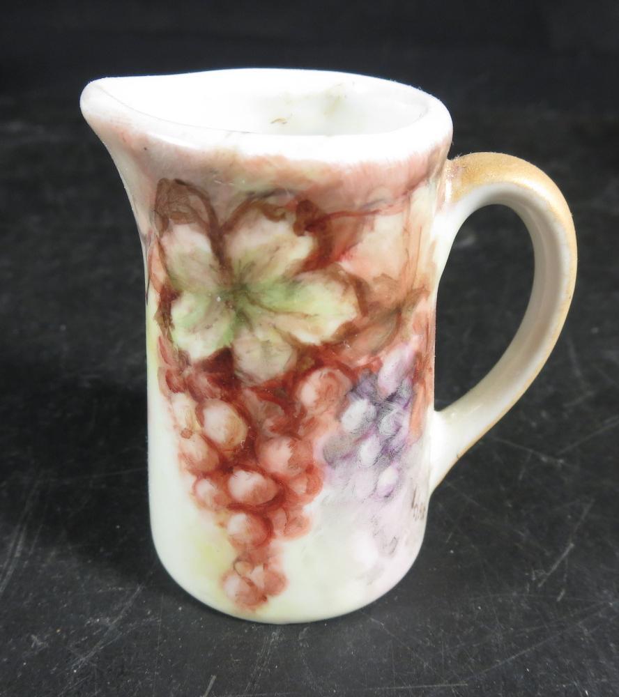 Hand Painted Miniature 2-1/2" Pitcher/ Creamer Grapes