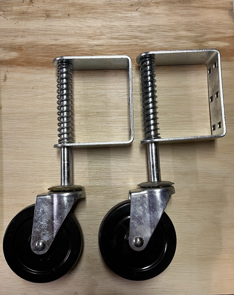 Heavy Duty Spring Loaded Swivel Gate Casters for Wood or PVC Gates.