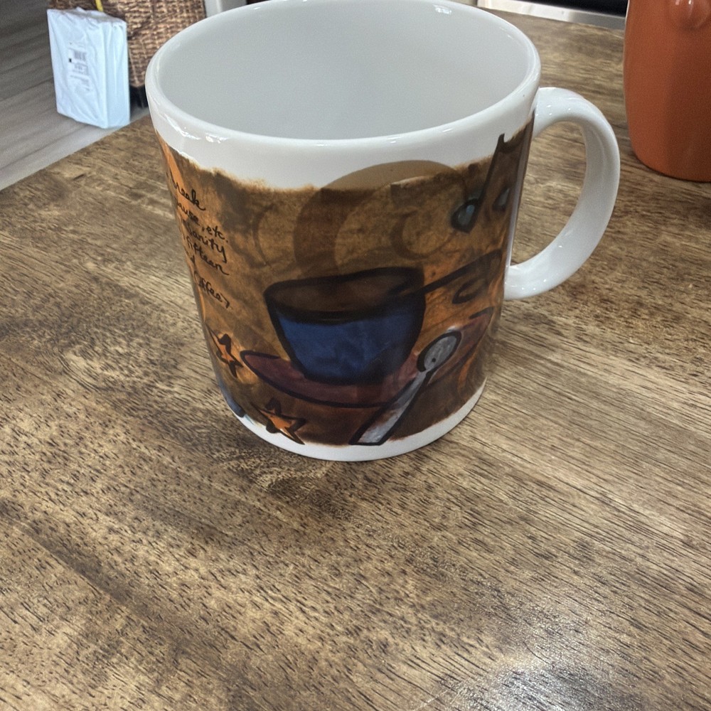 Vintage Starbucks White Coffee Break Essentials Mug 1998