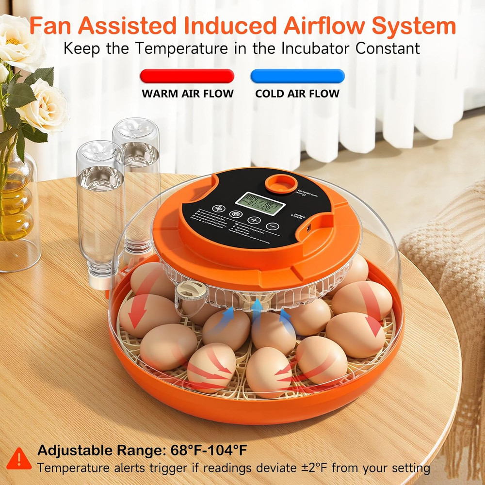 18 Egg Incubators for Hatching Eggs, Automatic Egg Turning and Humidity Control
