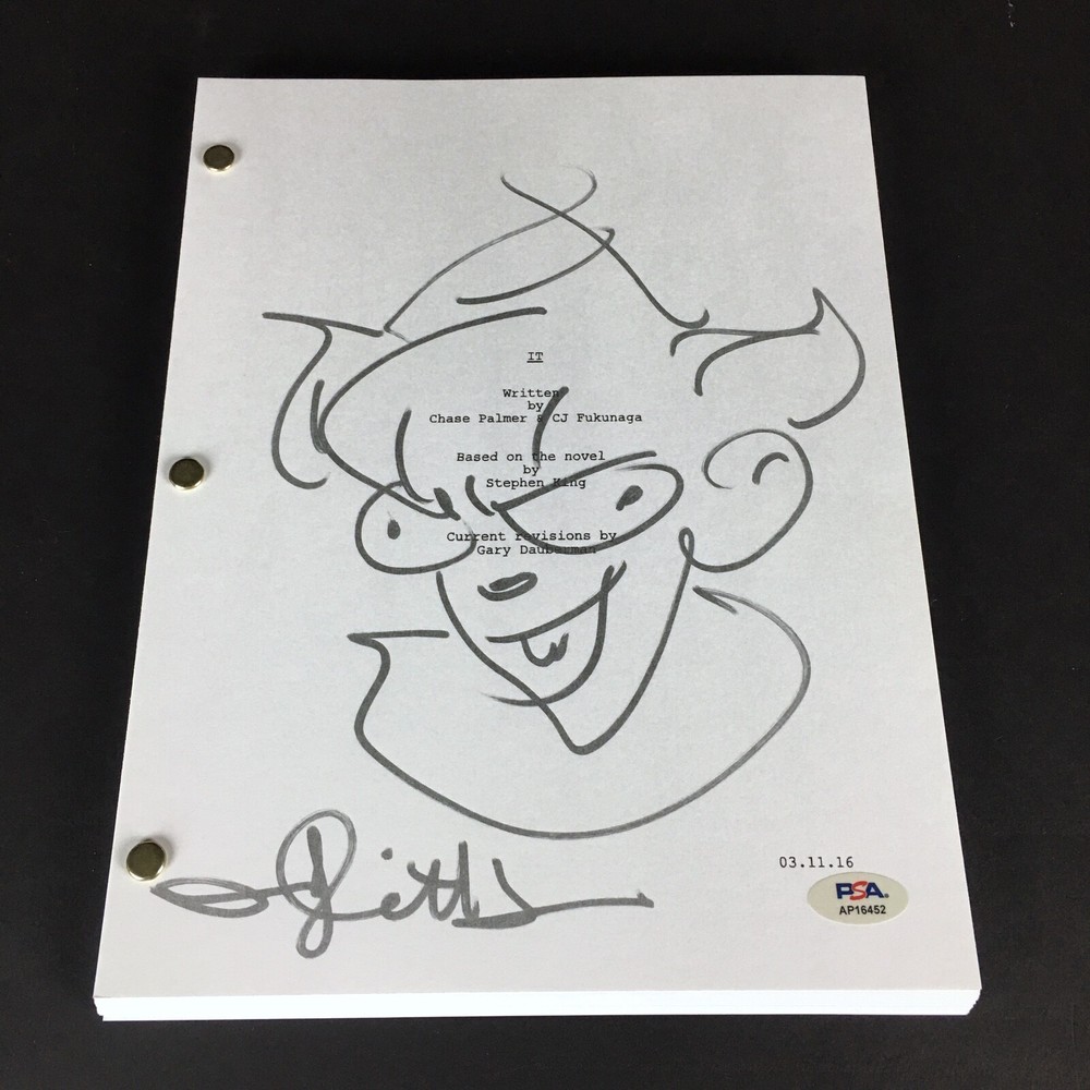 ANDY MUSCHIETTI ORIGINAL SKETCH & AUTOGRAPH SIGNED FULL 165 PAGE IT SCRIPT PSA