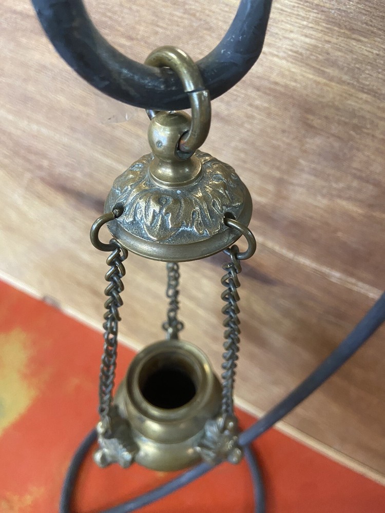 Bronze? Hanging Incense Burner 3 Lion Faces No Lid