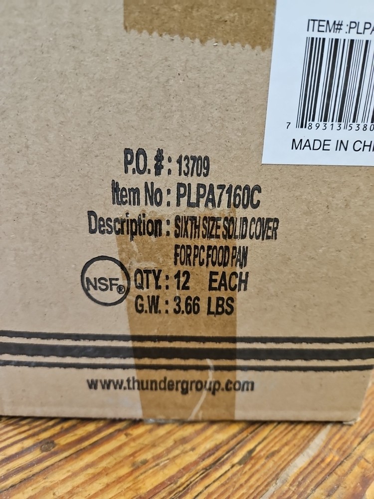 Thundergroup PLPA7160C 1/6 Pan Lid Solid Plastic