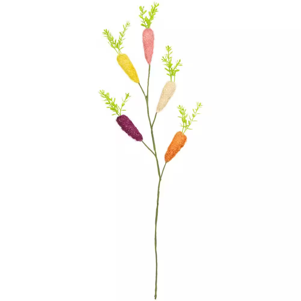 Knitted Carrots Easter Spray-23.75 In.-Multicolor