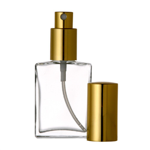 Luxury Perfume Bottles, Refillable Spray Atomizers 1, 2 and 4 oz. - Flat Shape