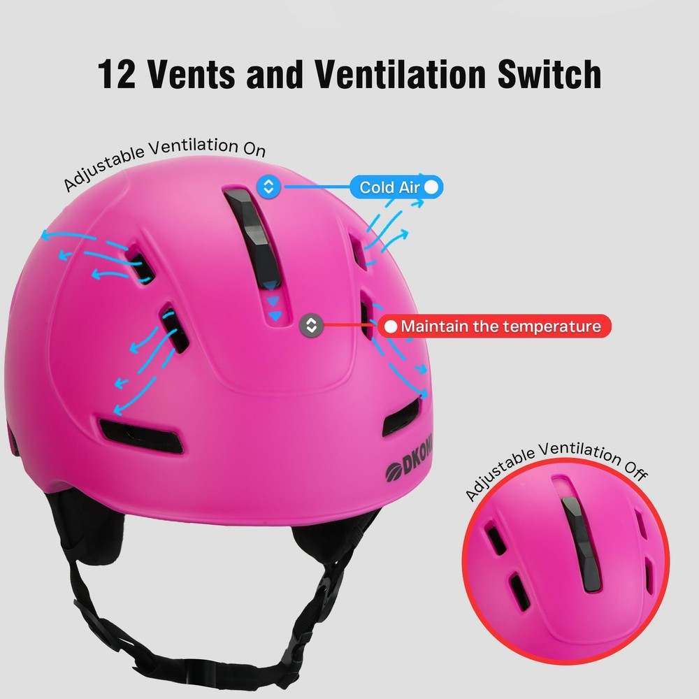Ski Helmet for Adults (Medium, Pink)