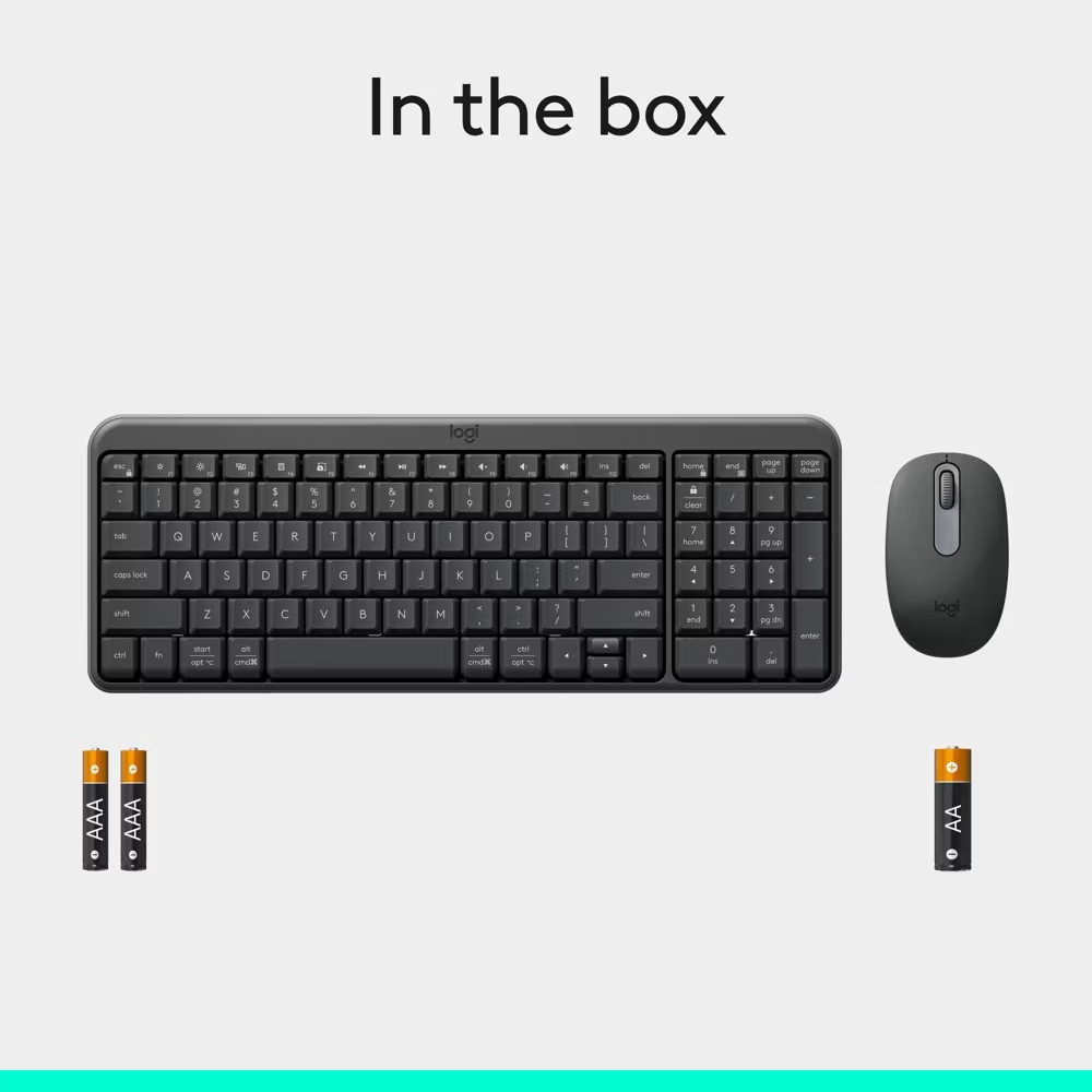 Logitech BLUETOOTH Black Compact Combo Wireless Keyboard & Mouse 920-013507 NEW