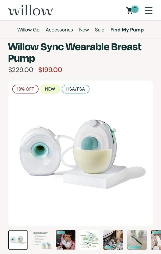 Willow Sync Wearable Double Electric Breast Pump Hands-Free