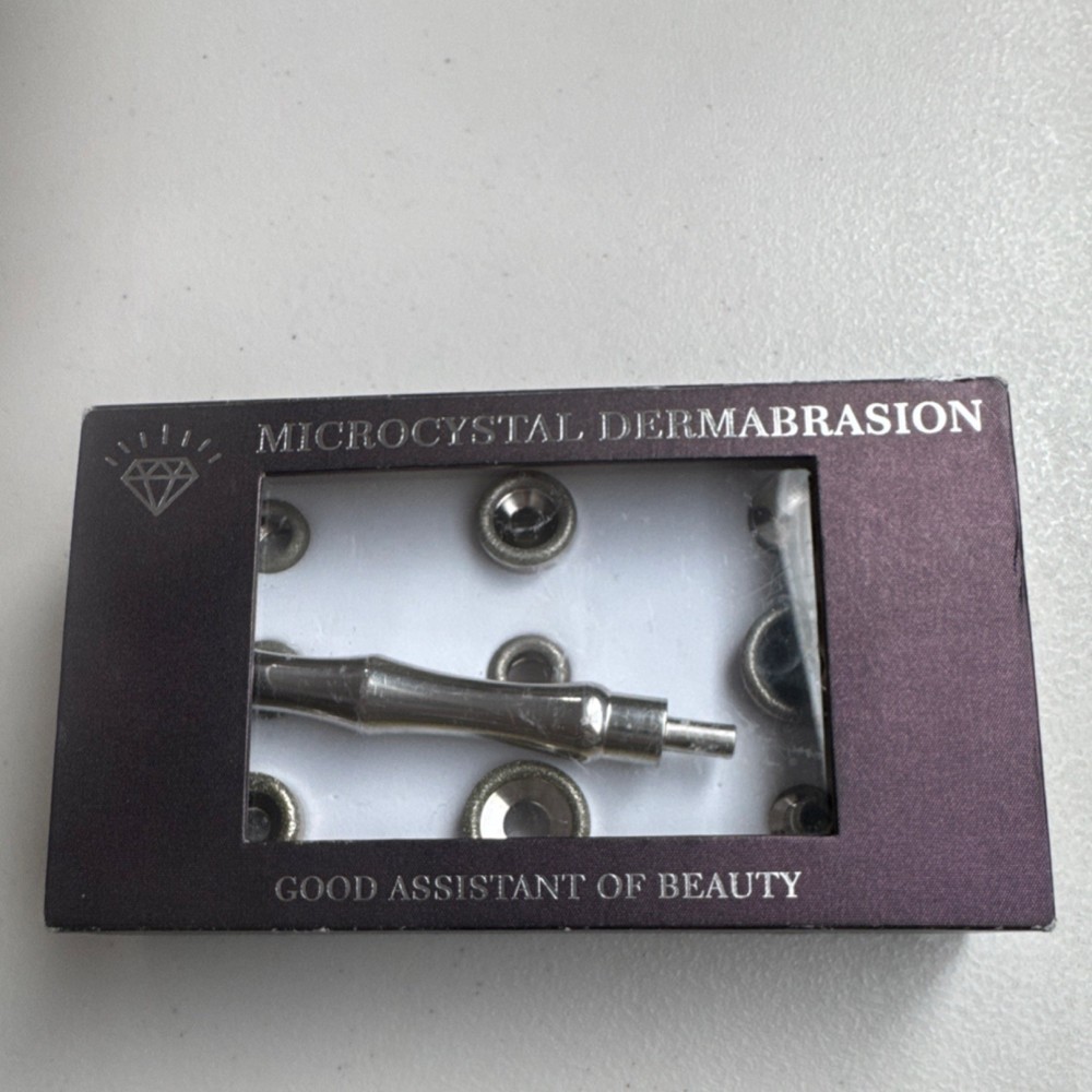 Diamond Microdermabrasion Stainless Steel Set Silver Multiple Tips