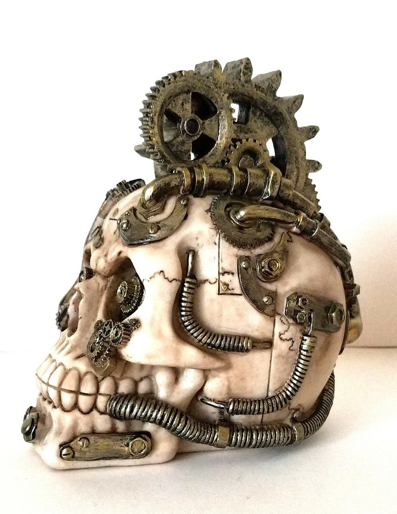 Steampunk Skull Figurine Statue Skeleton Halloween