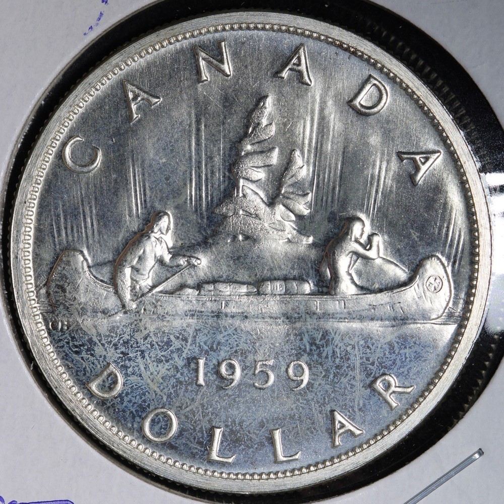 1959 Canada SILVER One Dollar E399 VSTHP