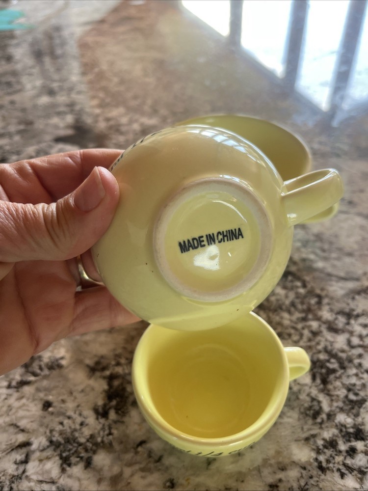 Stackable Ceramic Measuring Cups Set in Yellow