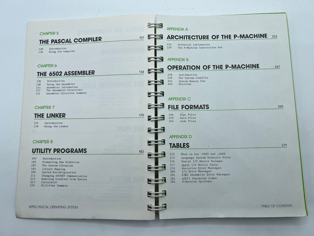 Apple II Pascal Operating System Reference Manual - 1980 Spiral Binding
