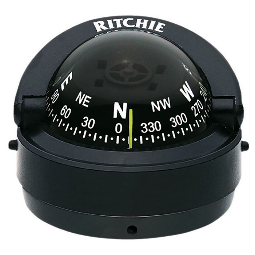 Pivot Black Dial Black Surface Mount Composite 12 Volt Green Light Compass
