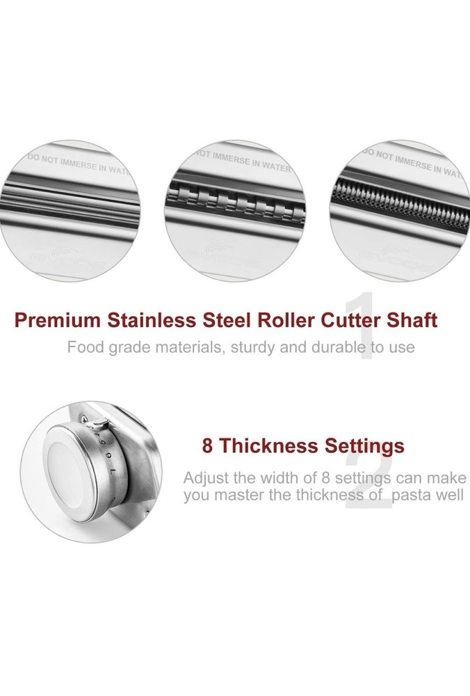 Kitchen 3-Piece Pasta Roller and Cutter Set for KitchenAid Stand-gvode