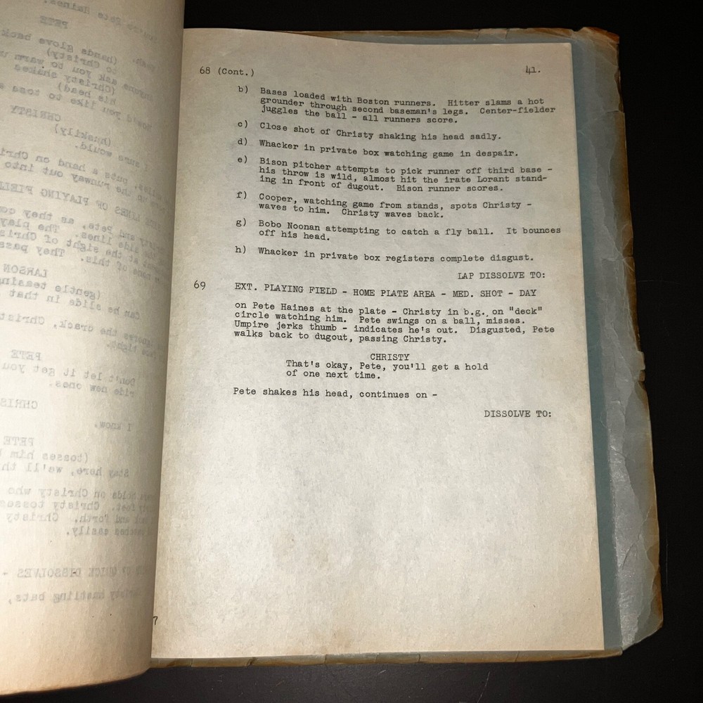 KID FROM LEFT FIELD (2/14/53) Scarce Complete at 41p Final In-Process Script+COA