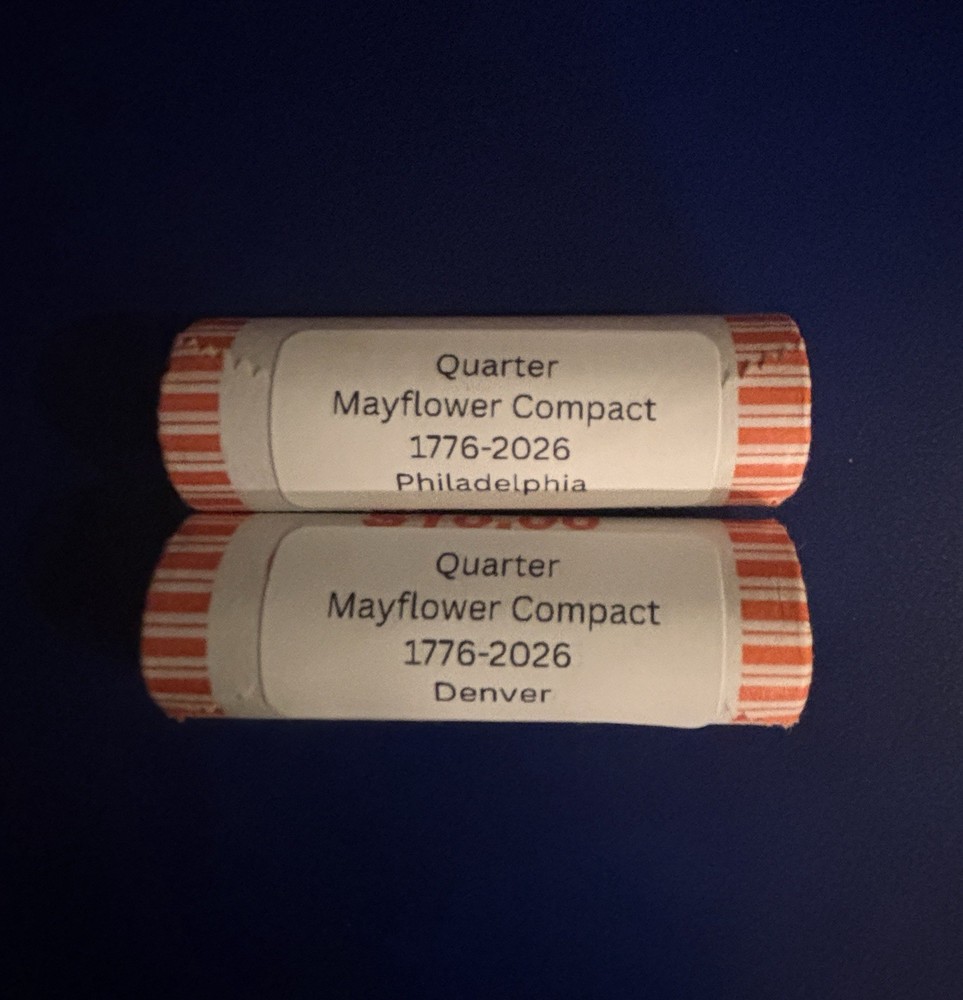 2026 Mayflower Compact Quarter Rolls- - 2 Roll Set (P & D Roll) - 2026 Quarters