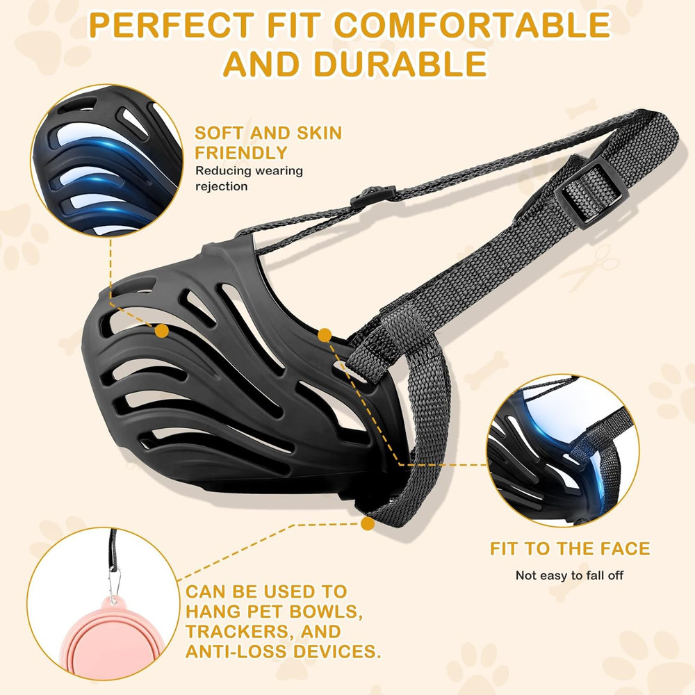 Dog Muzzle, Soft Breathable Dog Muzzles Suitable Dogs, Adjustable Basket Muzzles