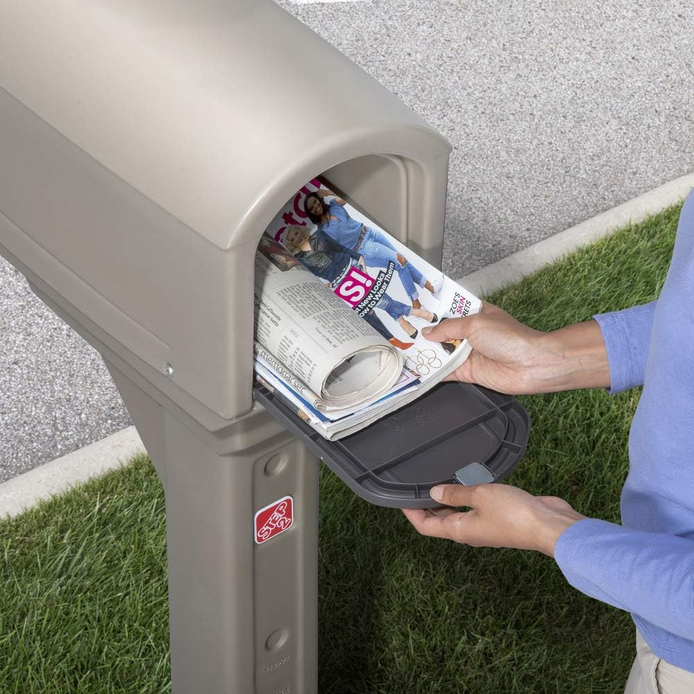 Step2 Mailmaster Express Mailbox & Post, Weather Resistant, Large Outdoor Mailbo