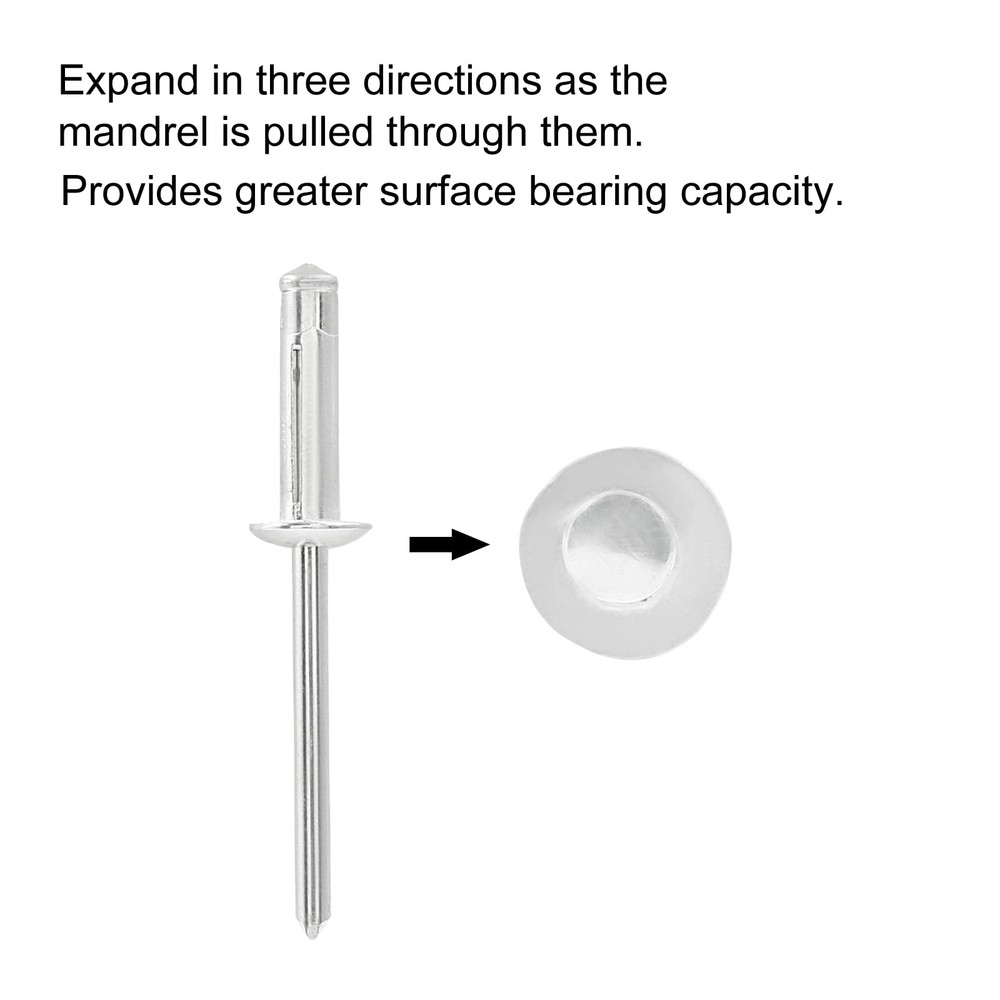 Kyuionty 60 Pcs 3/16" x 3/4" Tri-Fold Exploding Pop x 3/4", Silver