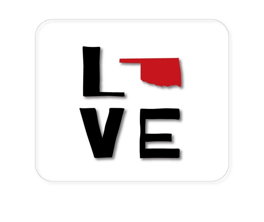 CUSTOM Mouse Pad 1/4 - Oklahoma - Love Black & Red
