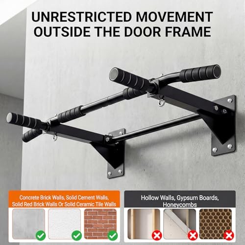 Pull Up Bar Wall Mounted - Multifunctional Wall Mounted Pull Up Bar for Home