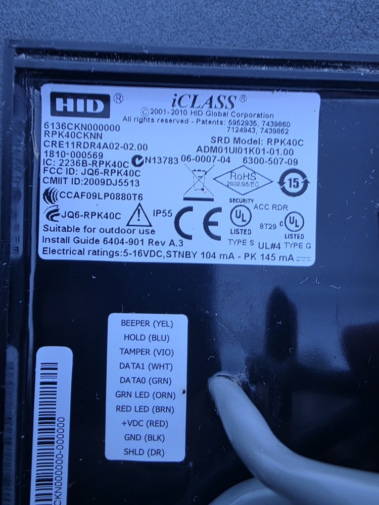 HID multiclass iclass Keypad Reader
