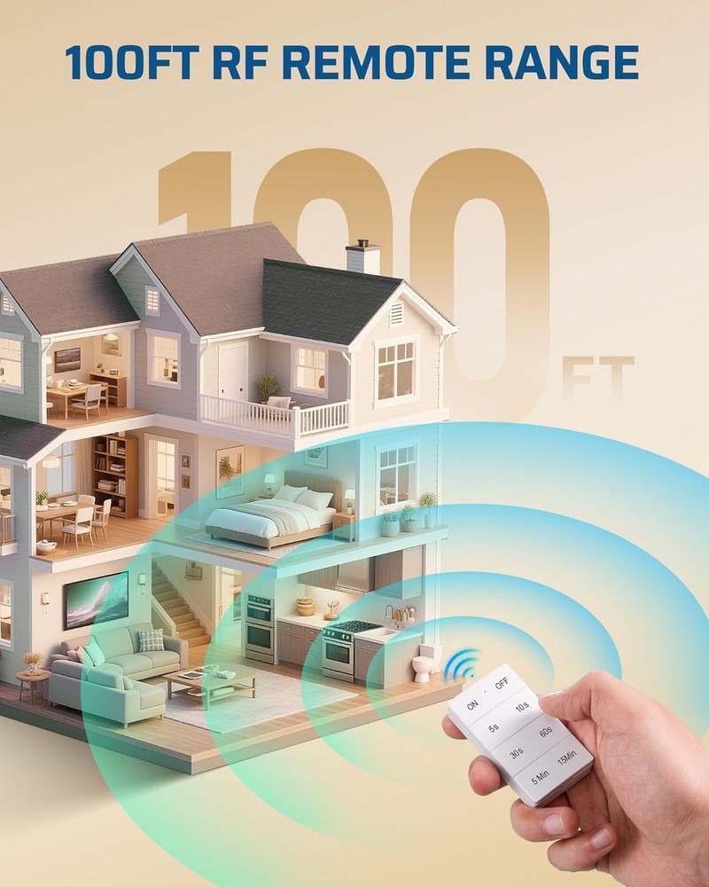 Garbage Disposal Wireless Switch, Buckle Design & Removable Remote Control Outle