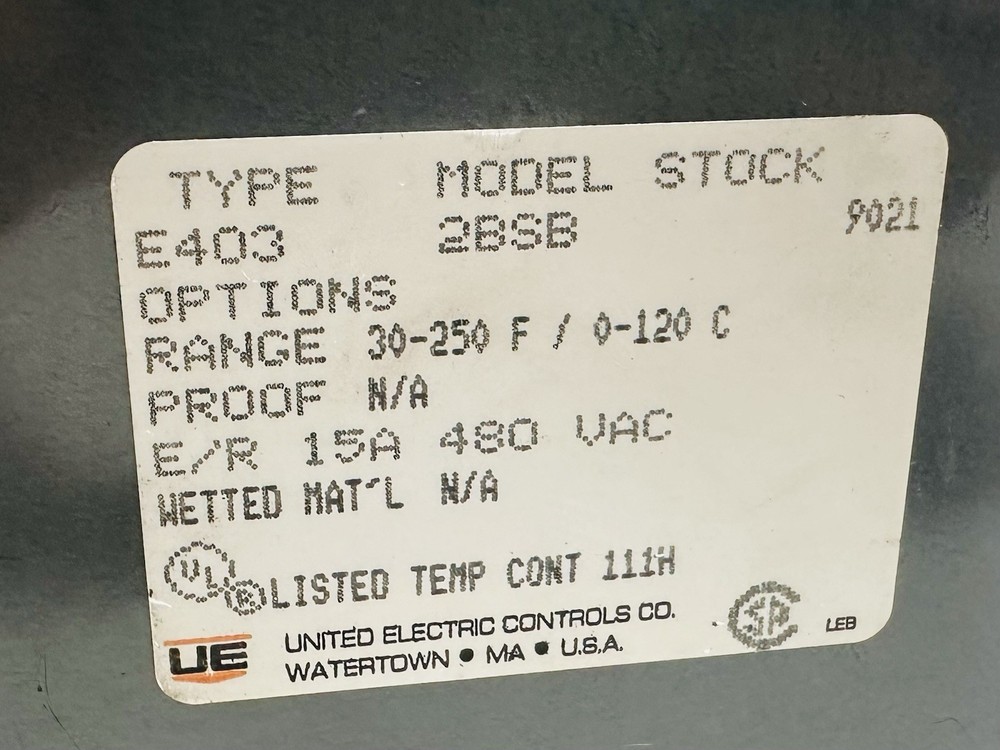 NEW United Electric E403 2BSB Temperature Switch E4032BSB