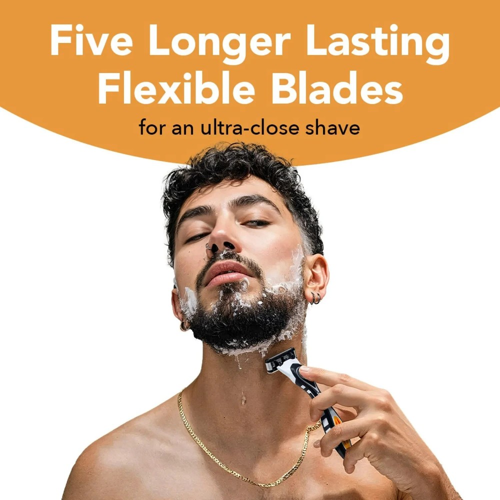 BIC Flex 5 Refillable Men's Razor – 5 Blades, 1 Handle & 3 Cartridges