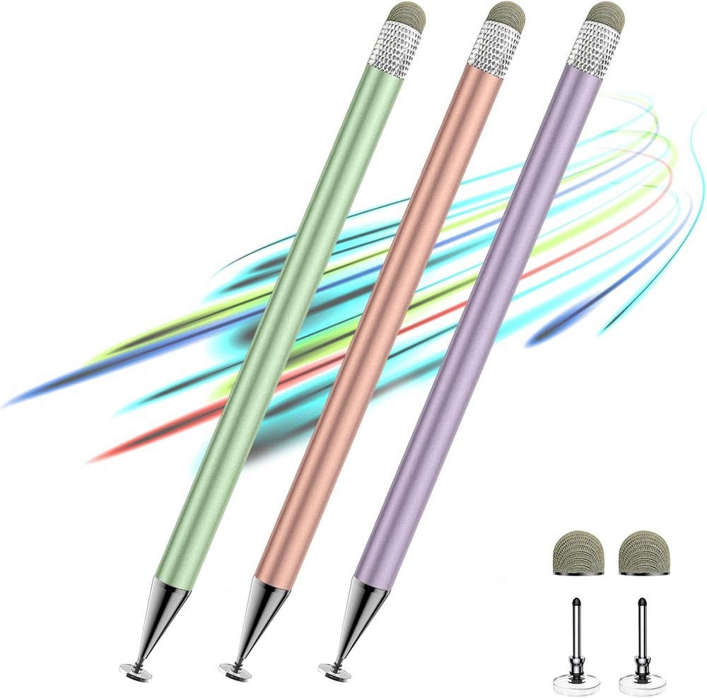 3-Pack Touchscreen Stylus Pens for iPhone, iPad, Android High Sensitivity
