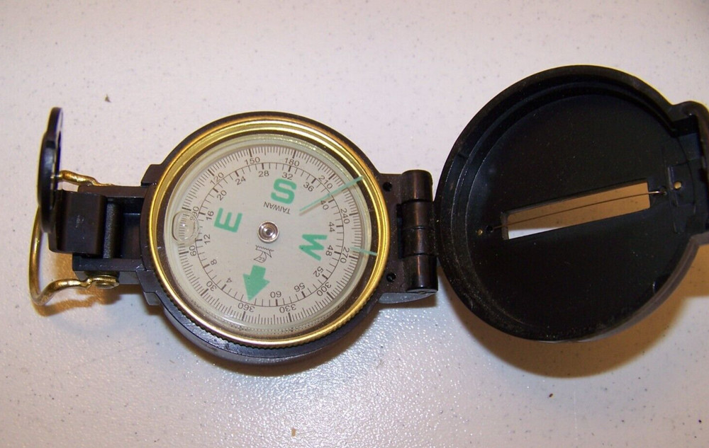 Vintage Black Engineer Lensatic Military Style Directional Compass