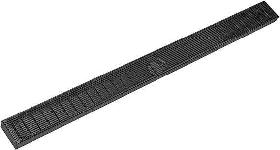 Infinity Drain FXAS 6560 BK Fixed Length 60" Complete Kit with Wedge Wire Grate