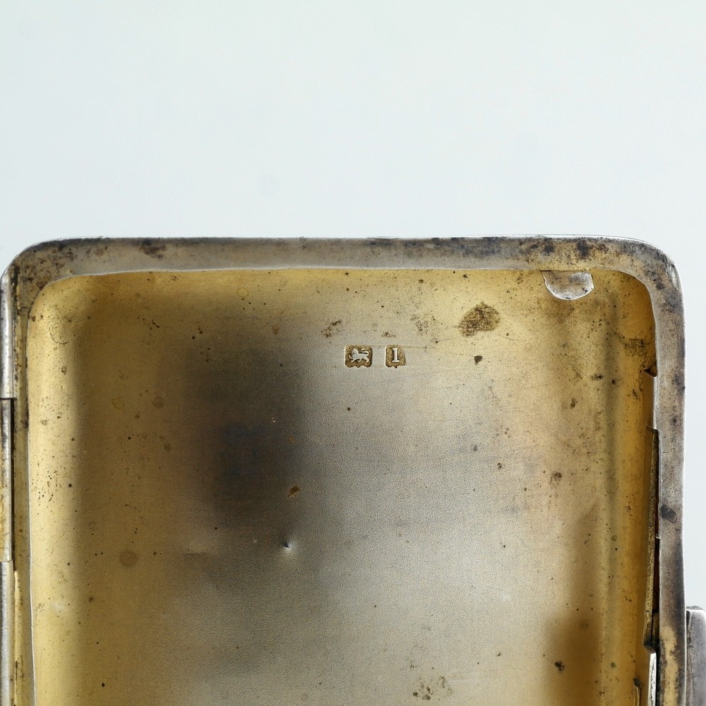 Rare Edwardian Novelty Solid Sterling Silver Cigarette Case Cricket. 1910.
