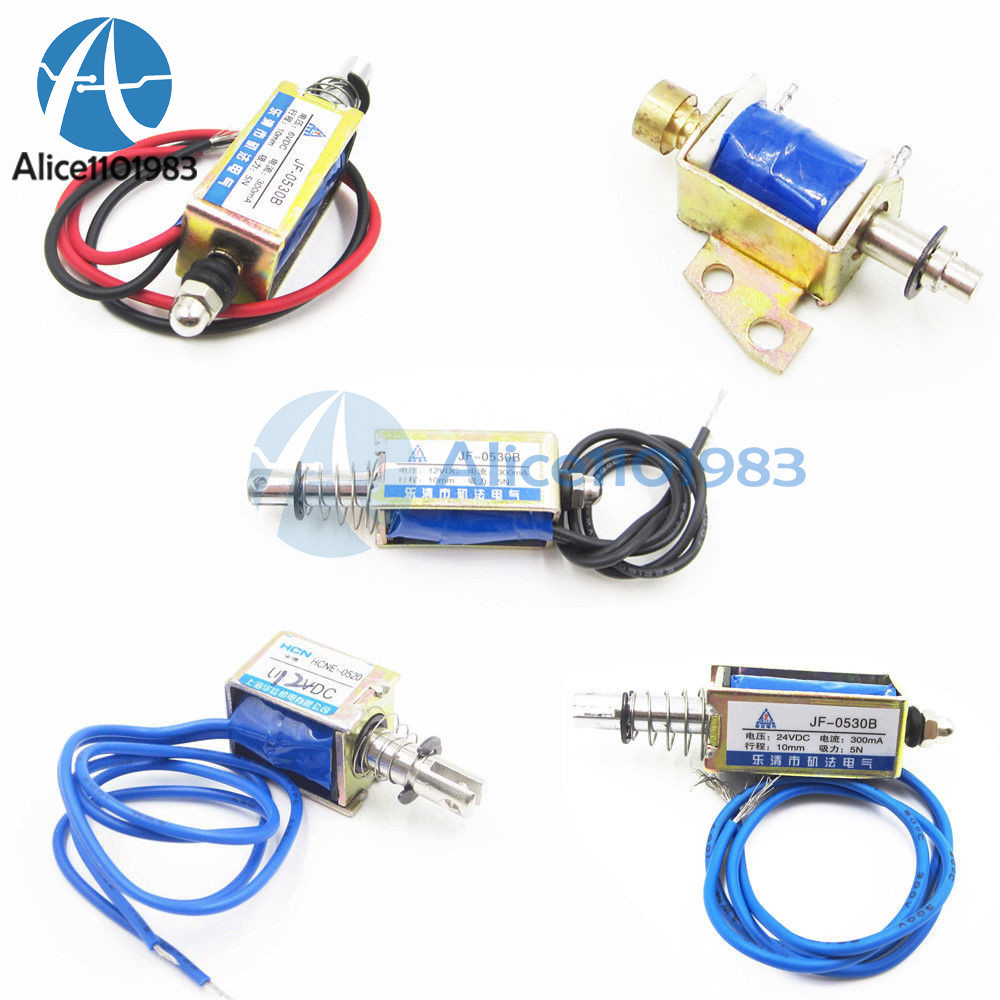 DC6V/12V/24V Push Pull Type Open Frame Solenoid Electromagnet Reset 10mm 5N/2N