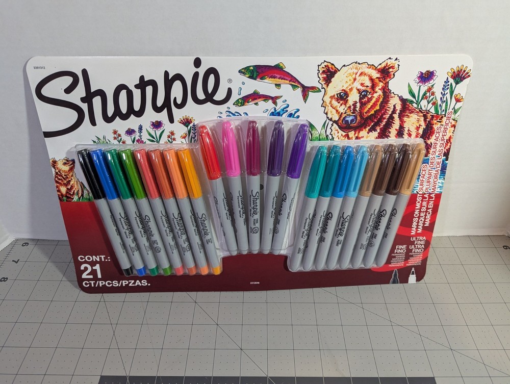 Sharpie Permanent Markers Fine Point Assorted Colors 21ct