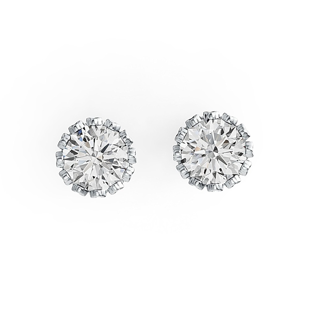 Sterling Silver Semi Mount Earrings Setting Round RD 6x6mm Stud