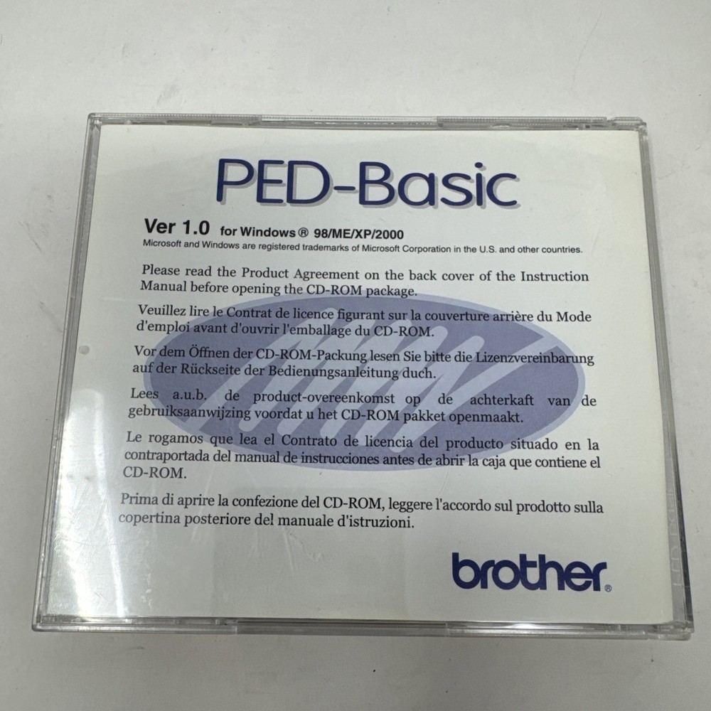 BROTHER PED-Basic Embroidery Design Software Version 1.0 CD-ROM ONLY