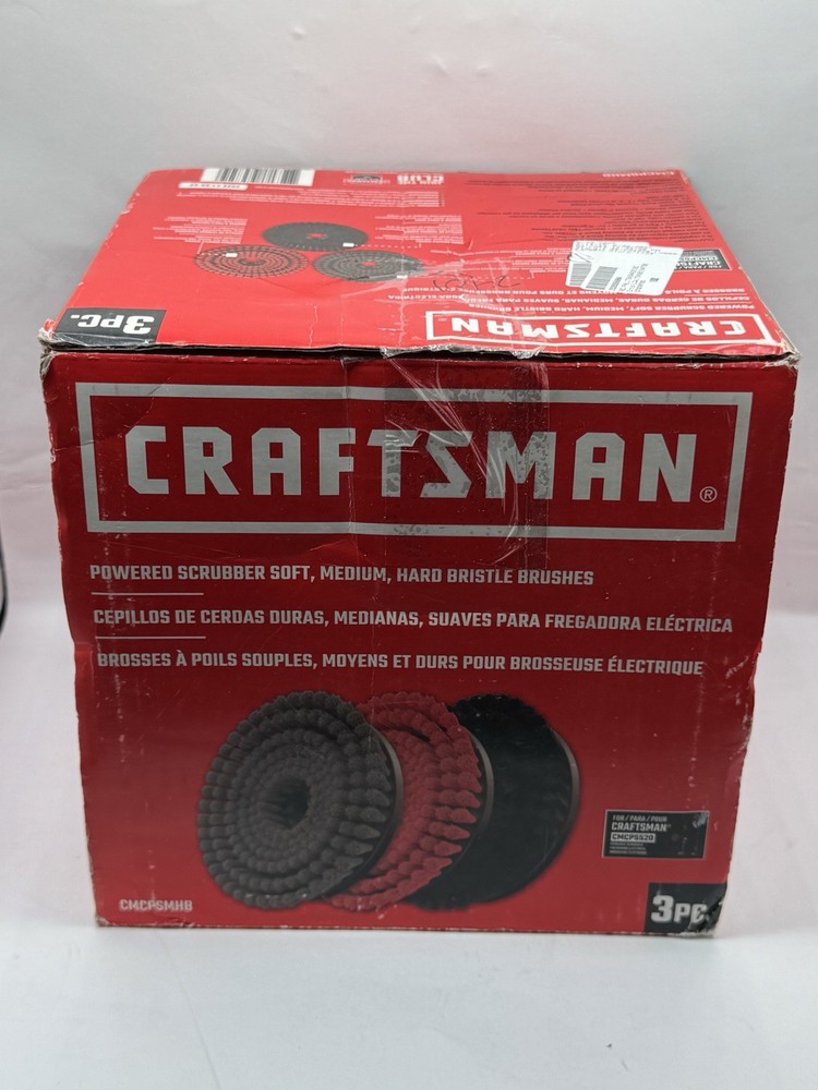 Craftsman Powered Scrubber Brush Set (CMCPSMHB) - 3 brushes - soft medium hard