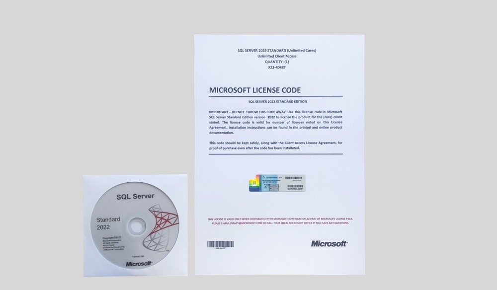 SQL Server 2022 Standard Unlimited Core & Unlimited User CALs with COA