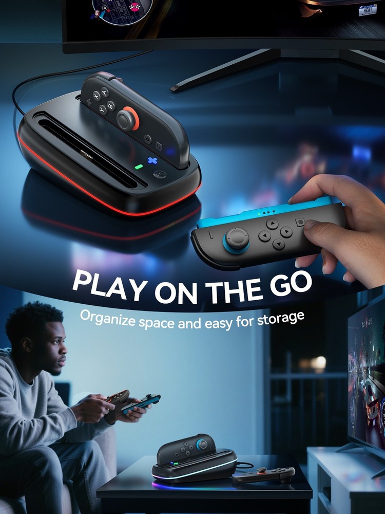 Controller Charging Dock for Nintendo Switch 2 Joy Con Fast Charger Station