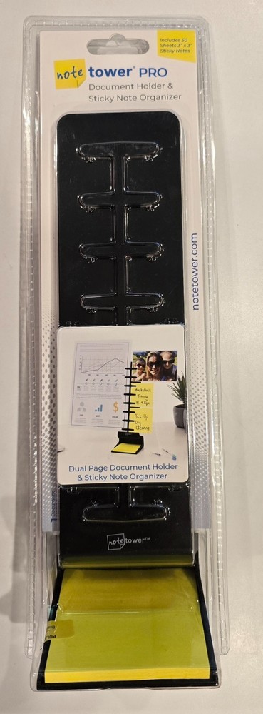 Note Tower Pro Document Holder & Sticky Note Organizer 50 3x3 Sticky Notes incl.